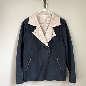 Nordstrom Suede Moro Jacket w/ Sherpa Lining